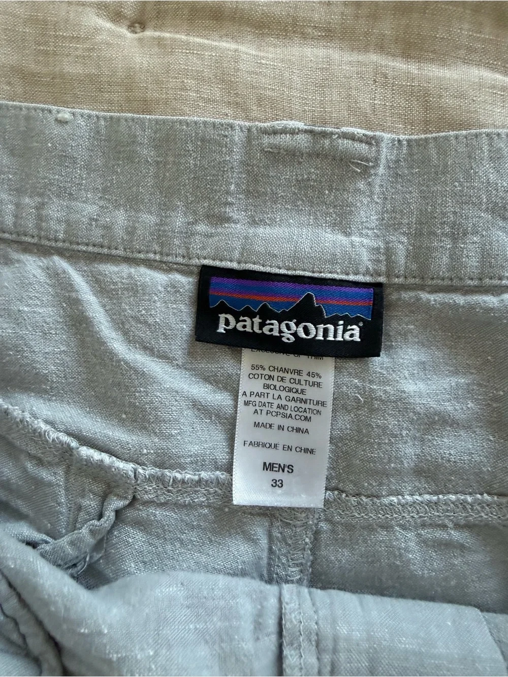 Patagonia Back Step Linen Cotton Lightweight Shorts Size 33